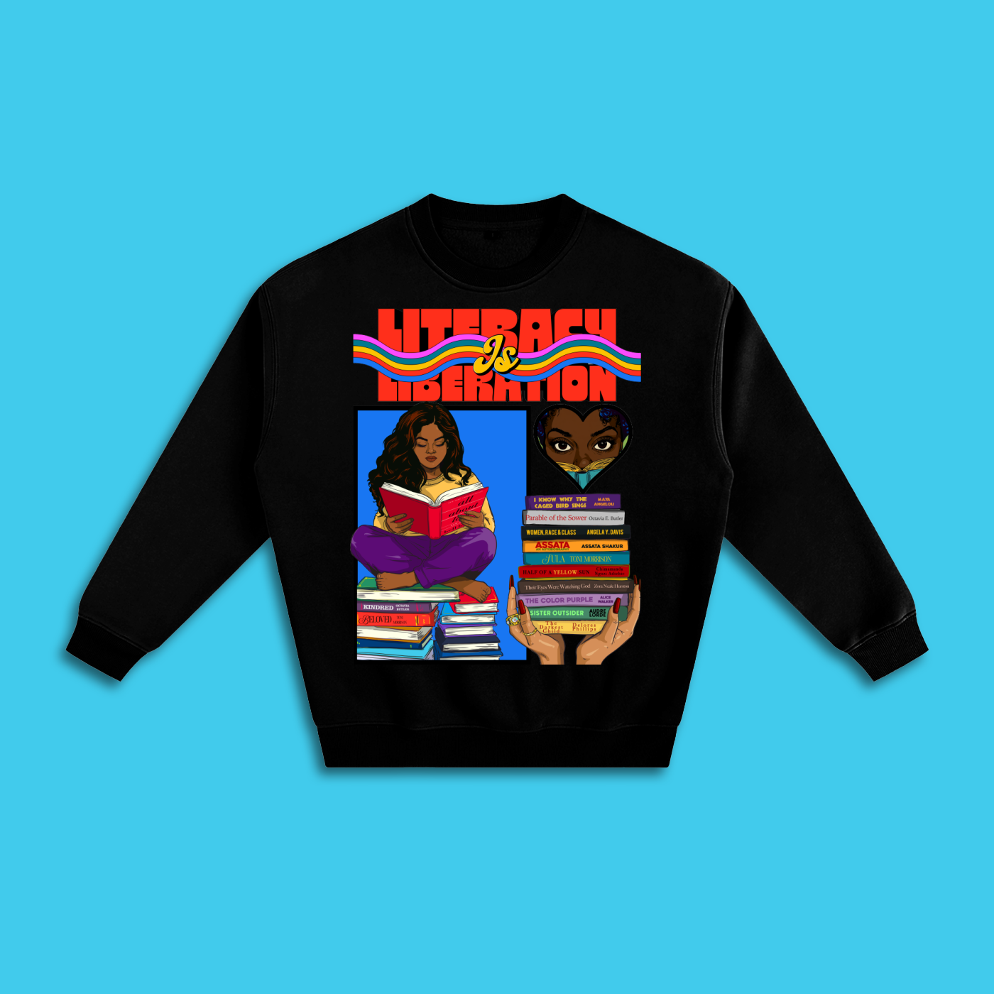 'Literacy Is Liberation' Vintage Wash Fleece Crewneck