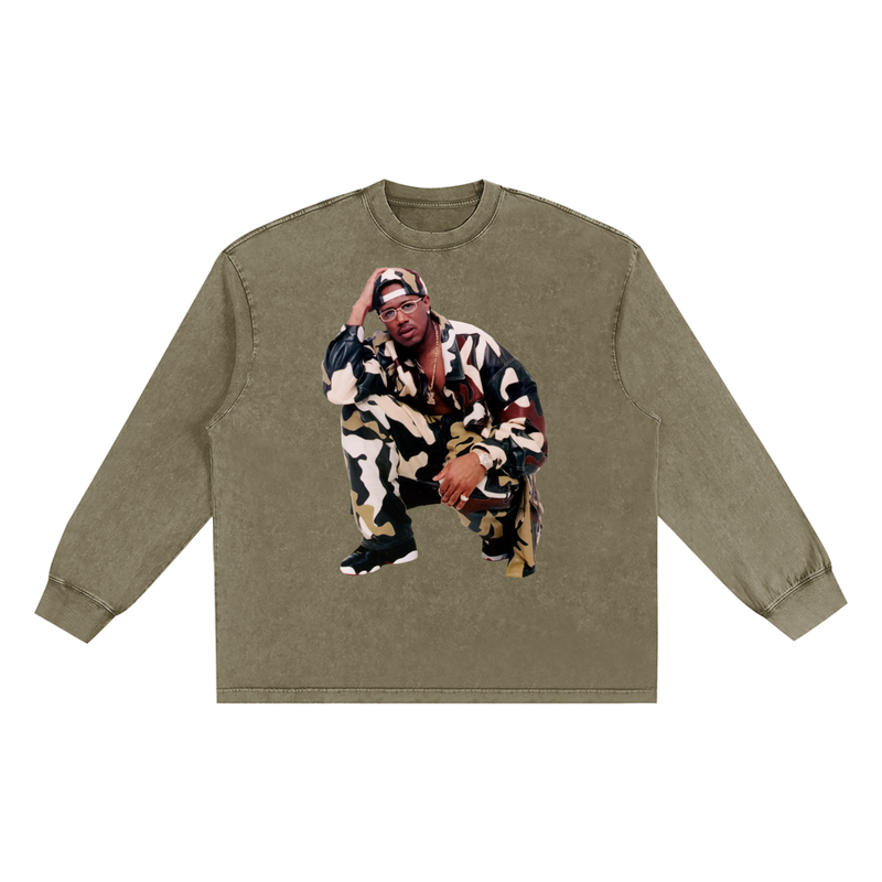 'No Limit' (Snow Washed Long Sleeve Tee)