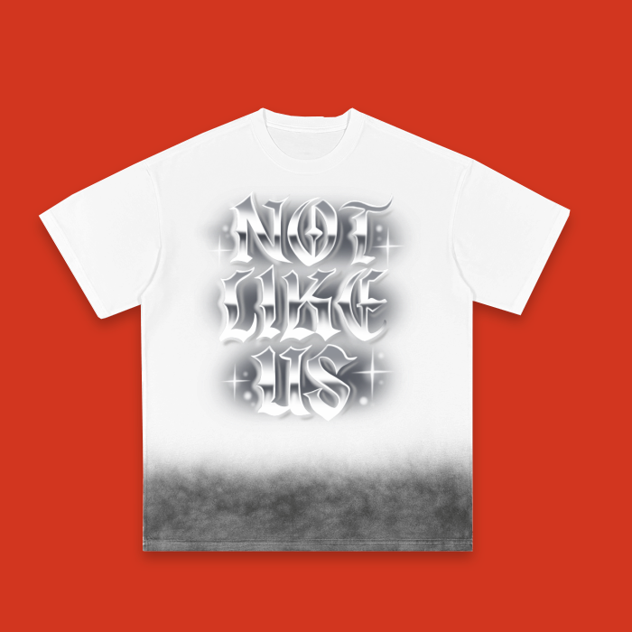 'Not Like Us' (White Gradient Tee) (Copy)