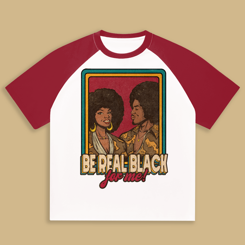 'Be Real Black' Raglan Tee