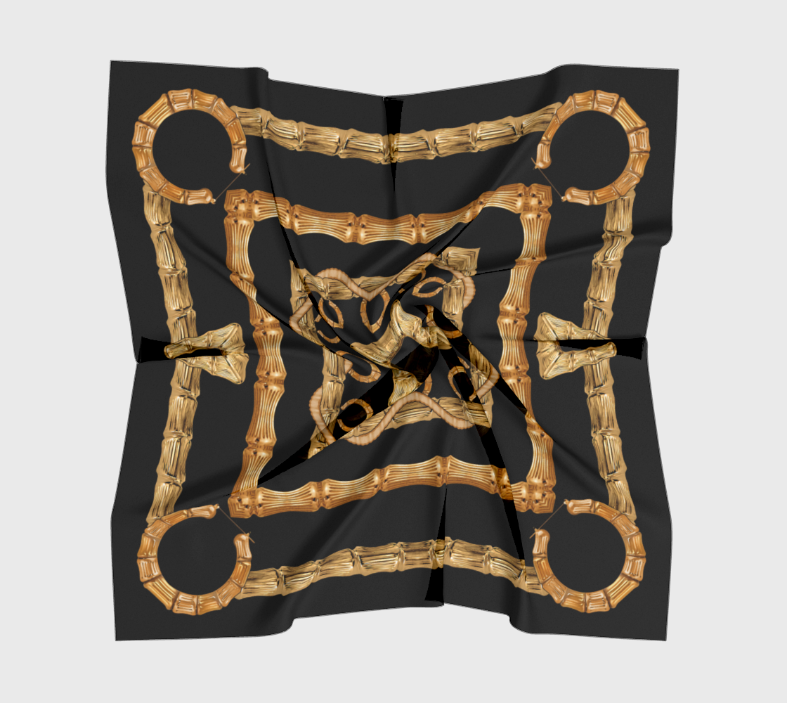 'Bamboo Banga' Satin Silk Square Scarf
