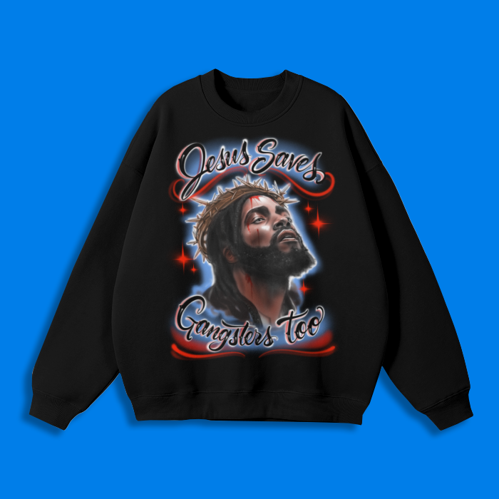 'Jesus Saves' Vintage Wash Fleece Crewneck