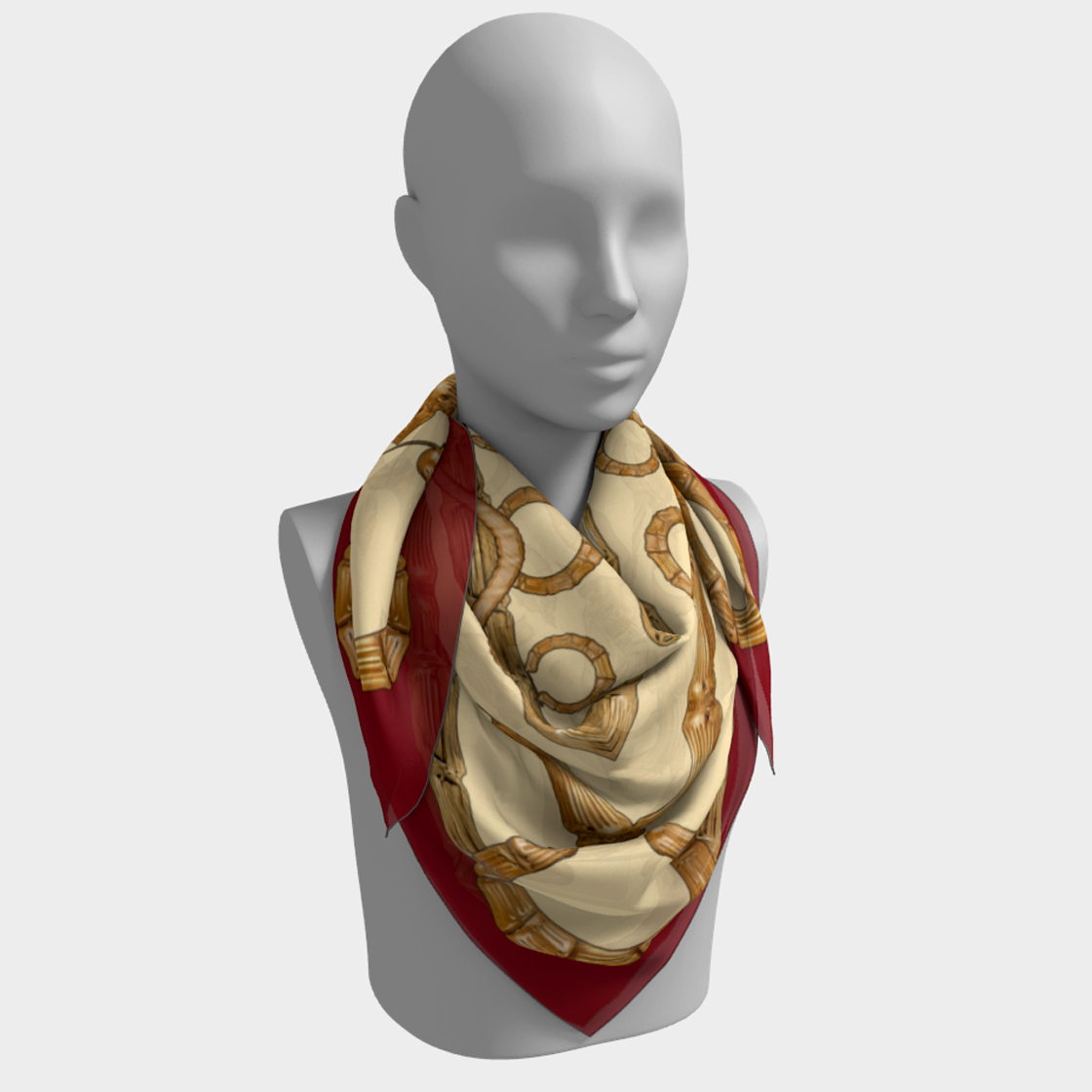 'Bamboo Banga' Satin Silk Square Scarf